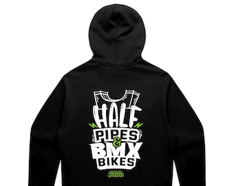 Half Pipes & BMX Bikes Hoodie design - Young and Reckless UK - BMX rider bike racing Hoody