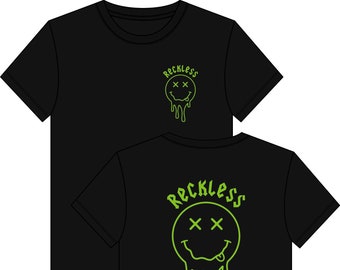 Reckless Funny Face T-Shirt design - Young and Reckless UK mtb trail dirt bikes bmx Moto Motocross Supercross motorcycling Racing Tees
