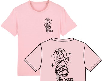 Y&R Rose T-Shirt design - Young and Reckless UK mtb trail dirt bikes bmx Moto Motocross Supercross motorcycling Racing Tees
