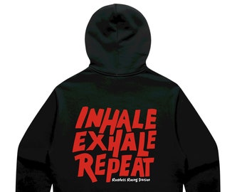 Inhale Exhale Repeat Hoodie design - Action Sports Motorsports BMX rider moto mx MTB Racing Karting Hoody