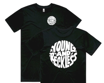 Young and Reckless uk NEW logo T-Shirt design - trail dirt bikes Moto Motocross Supercross motorsports karting Racing Tees