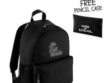 Life Full Throttle Backpack - School Backpack - Daily Commute Backpack - FREE Pencil Case - Moto Motocross Supercross Racing