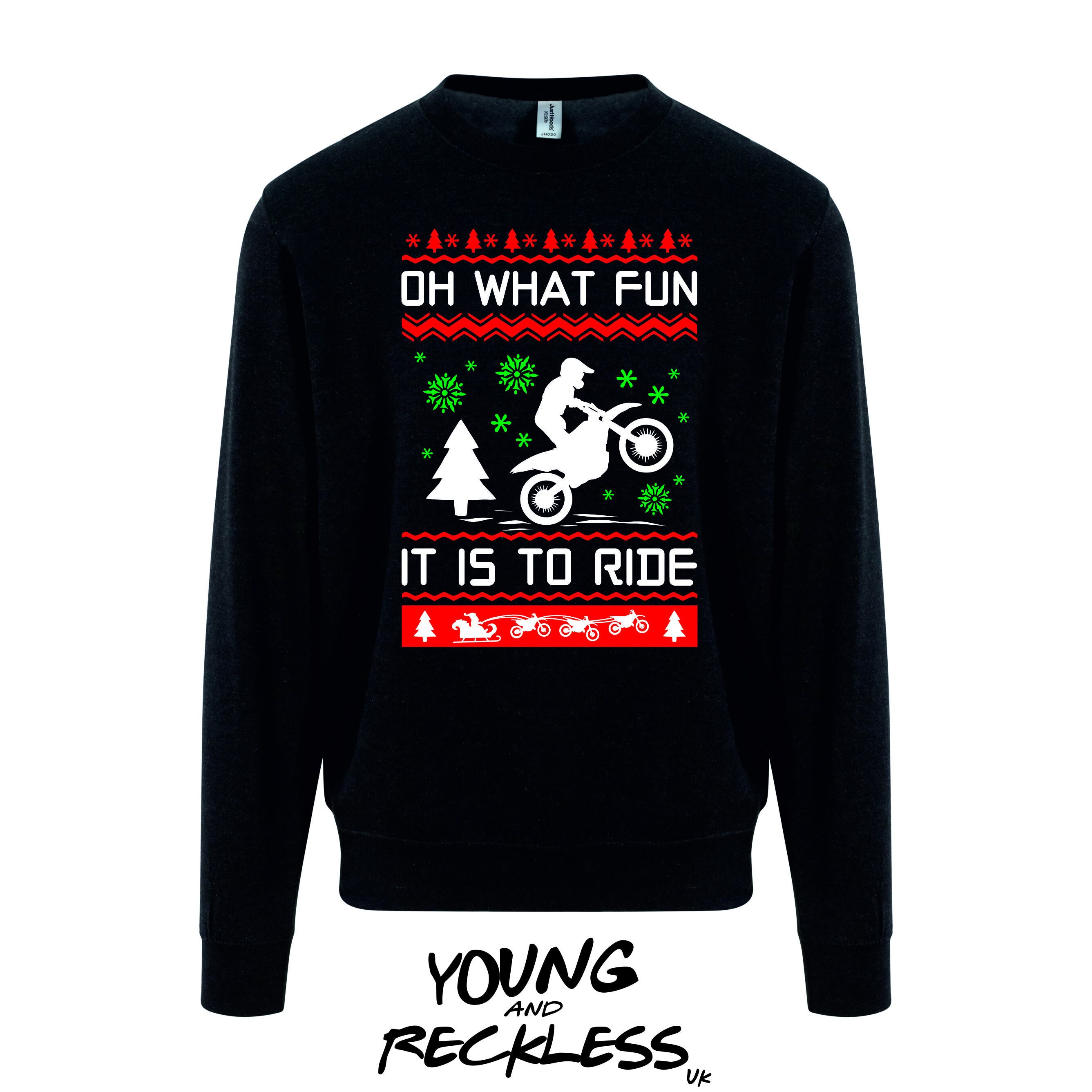 Motocross Weihnachtspullover 2 Motorsport inspiriertes Kleidungsstuck Moto MX Motocross Dirtbikes Xmas Pullover Pullover Sweatshirt Braapy