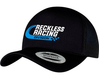 Reckless Racing Division Foam trucker cap curved visor - motorsports - action sports - 2 colours - flexfit