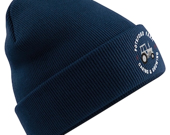 Potsford Farm Embroidered Beanie Hat - Caring & Growing