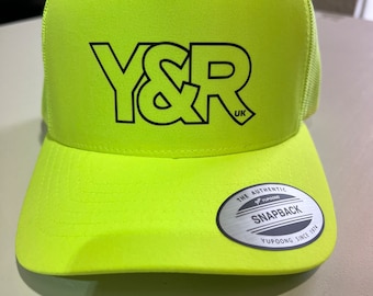 Y&R Neon retro trucker Cap - Young and  Reckless UK   logo - Action Sports Inspired Apparel moto mtb bmx