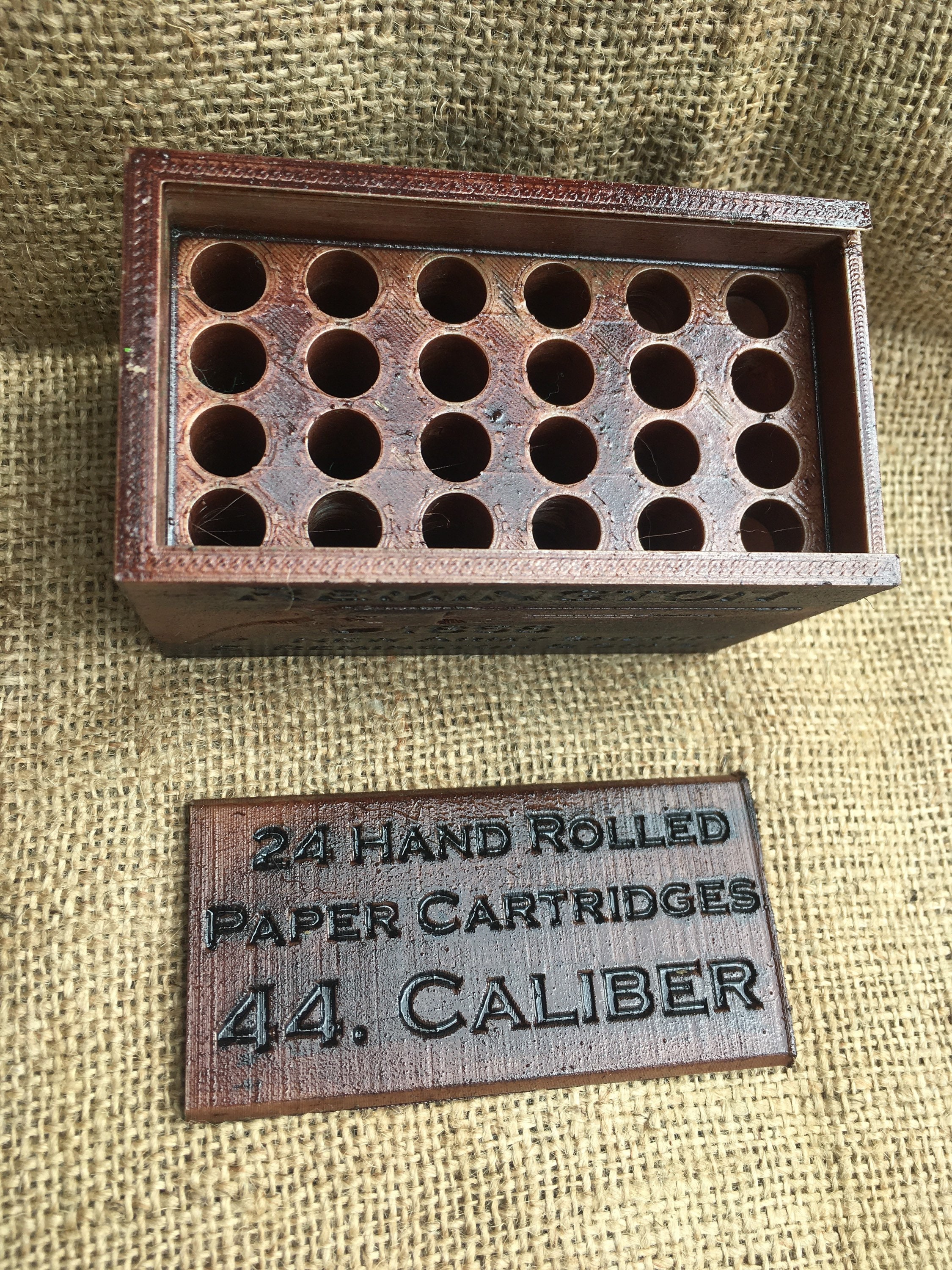 Wooden paper cartridge box for 44 caliber blackpowder Etsy
