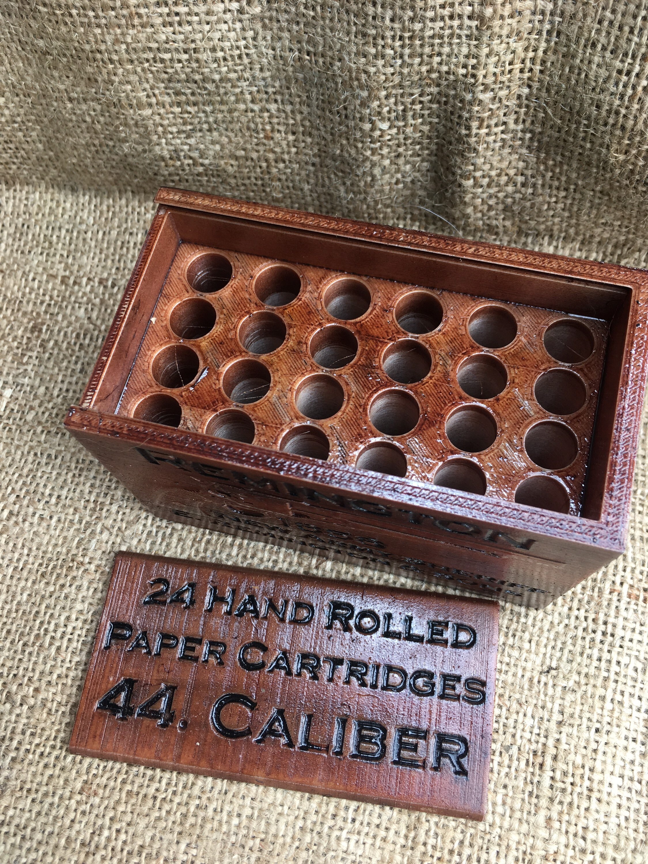 Wooden paper cartridge box for 44 caliber blackpowder Etsy