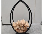 Indoor metal firewood log holder Custom outdoor rack for wooden storage Industrial fireplace mantel Christmas metal shelf gifts Black stand