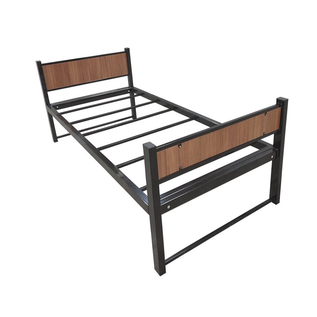 Twin Size Metal Platform Bed Frame With Headboard Steel Slat Etsy