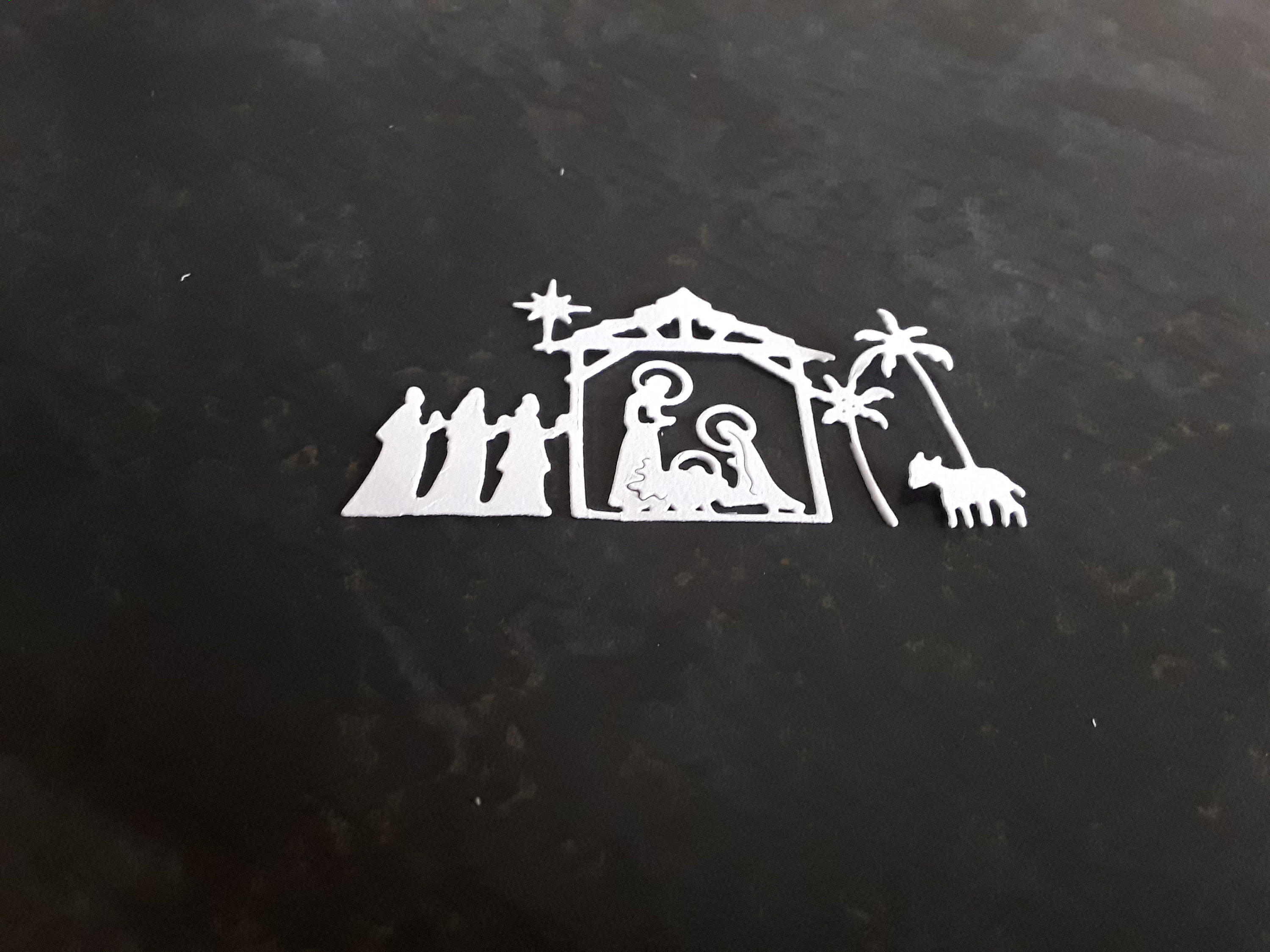 12 christmas nativity die cut scene in whiite /card Etsy