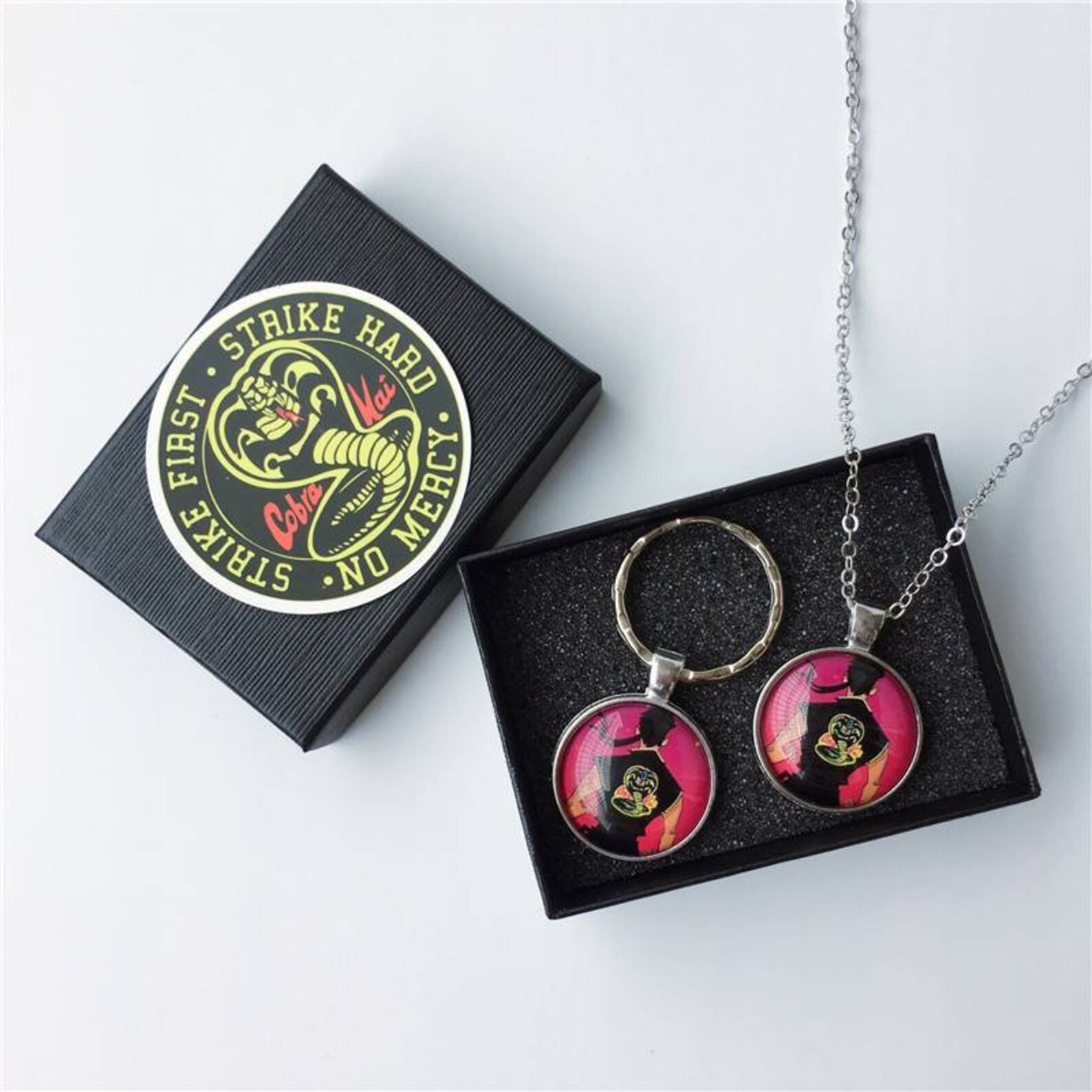 Cobra Kai keychain & necklace set Karate Kid Movie R Martial Etsy