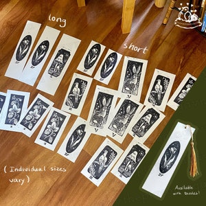 Mini Linocut Prints and Bookmarks on Recycled Scrap Paper