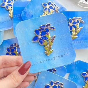 Gentiana Verna Enamel Pin