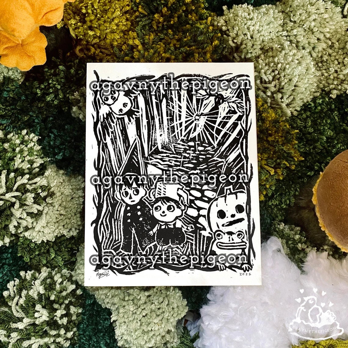 Over the Garden Wall Hand Stamped Art Print - Etsy