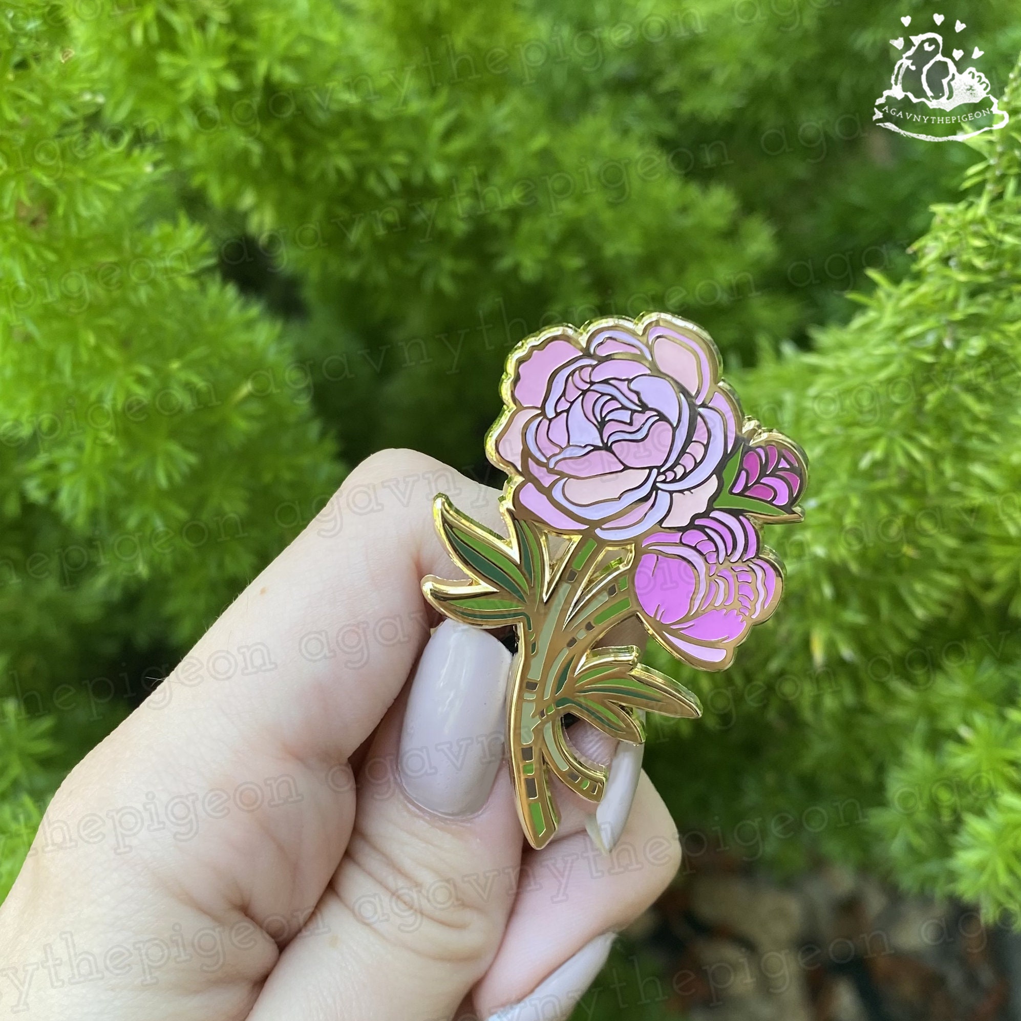 Color Changing Peony Enamel Pin - Etsy