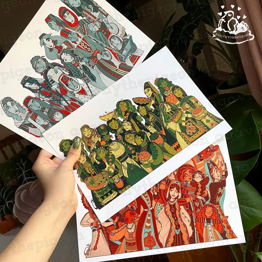 7 X 10 in Armenian Qef Foiled Art Prints - Etsy