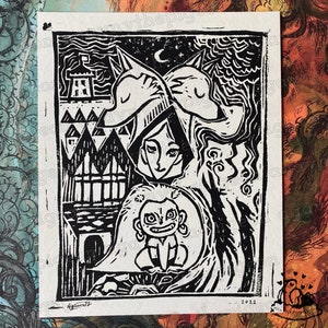 Wolfwalkers Hand Stamped Art Print
