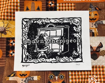 Frog OTGW Hand Stamped Art Print