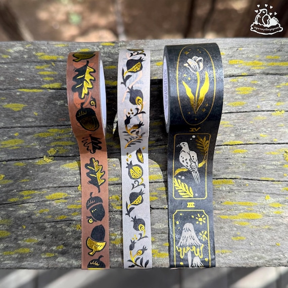 Gold Foil Lino print design Washi Tapes