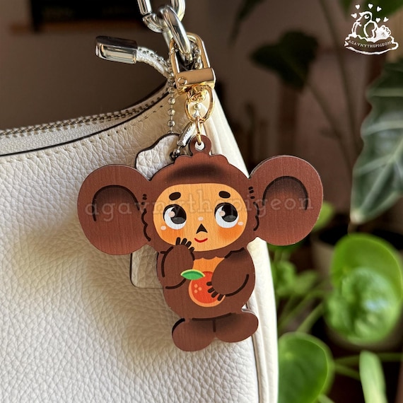 Cheburashka Wooden Keychain Double Sided - Etsy