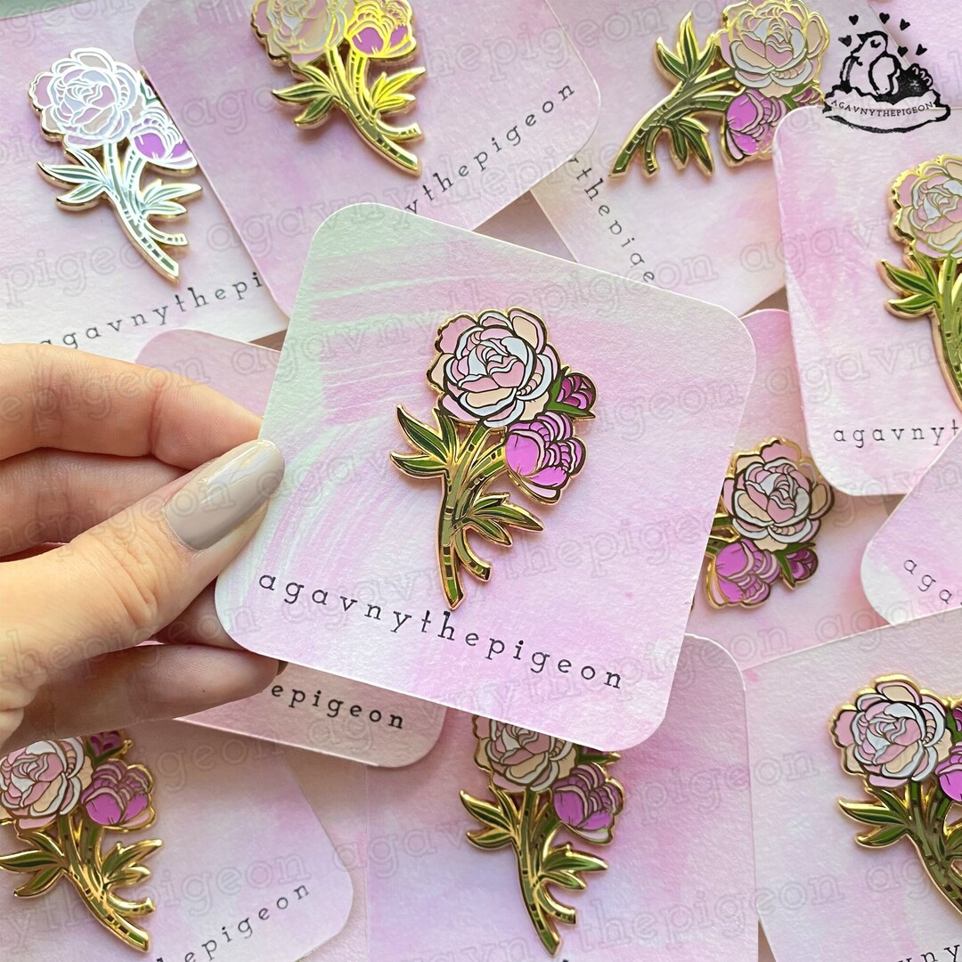 Color Changing Peony Enamel Pin - Etsy