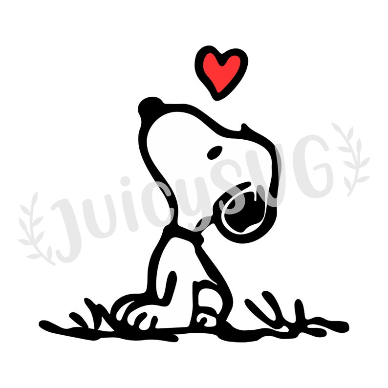 Download Snoopy Peanuts Filled Outline SVG Cricut Cut File | Etsy