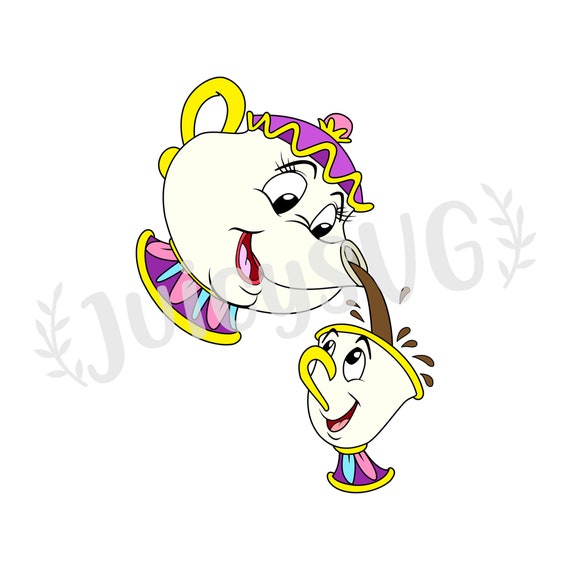 Chip and Mrs Potts Layered SVG Cricut Cut File Digital | Etsy