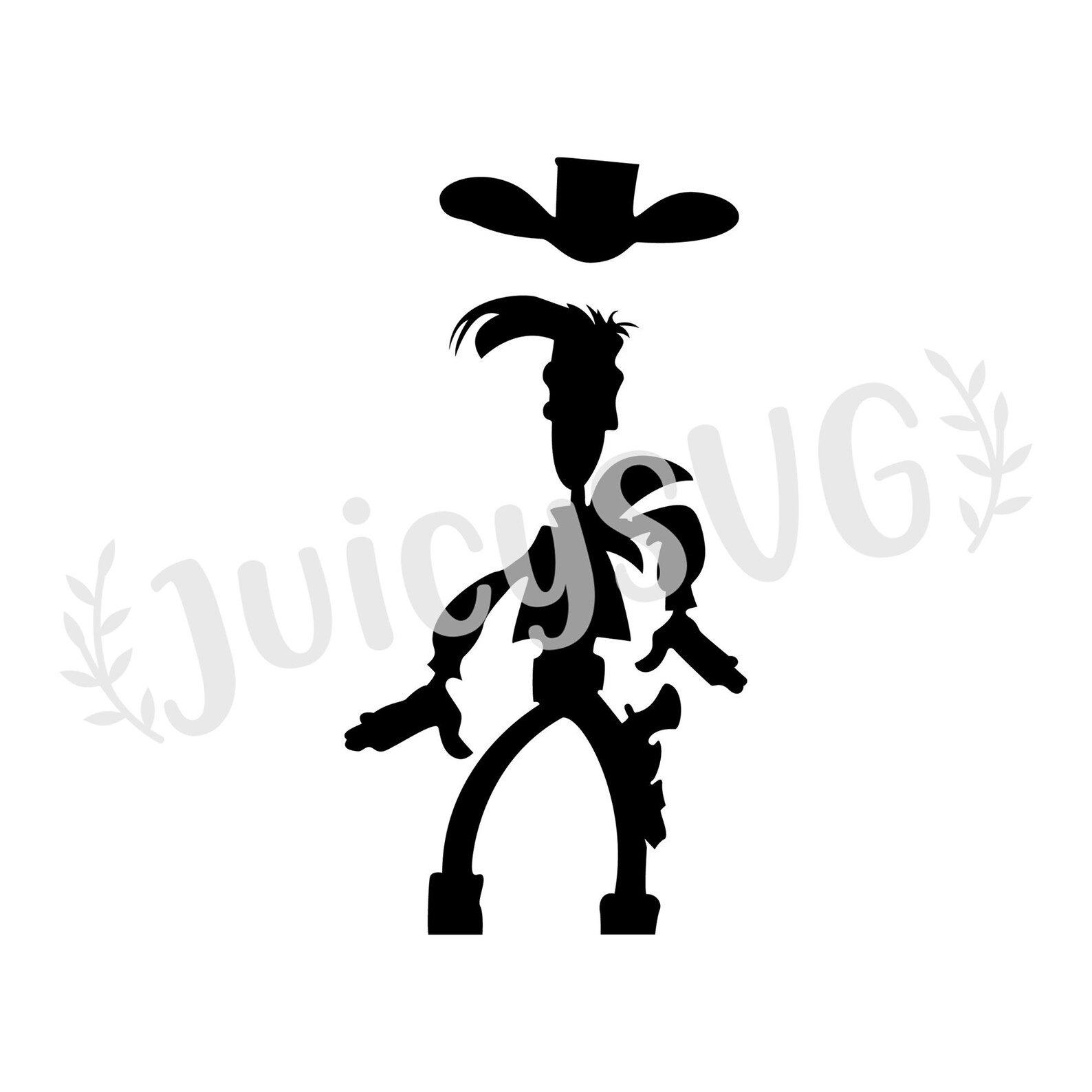 Download Lucky Luke Silhouette Layered SVG Cricut Cut File Digital | Etsy