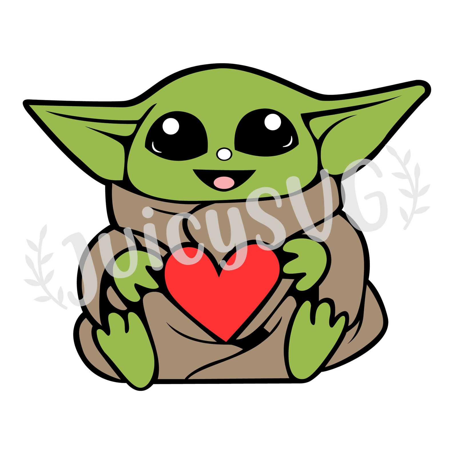 Baby Yoda mit Herz Lagen SVG Cricut Cut Datei Digitale Etsy