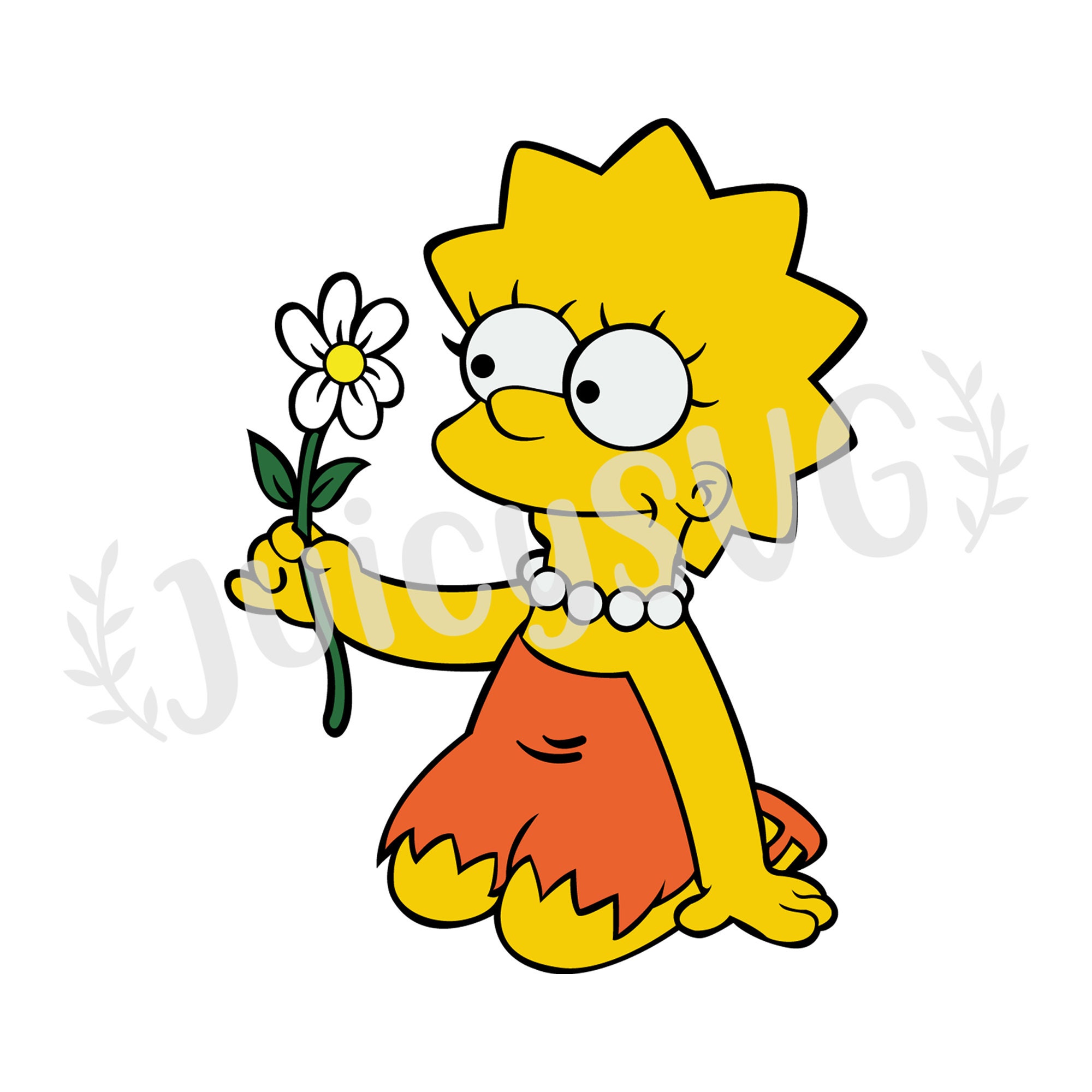 Lisa Simpson con flor en capas SVG / Cricut archivo de corte Etsy