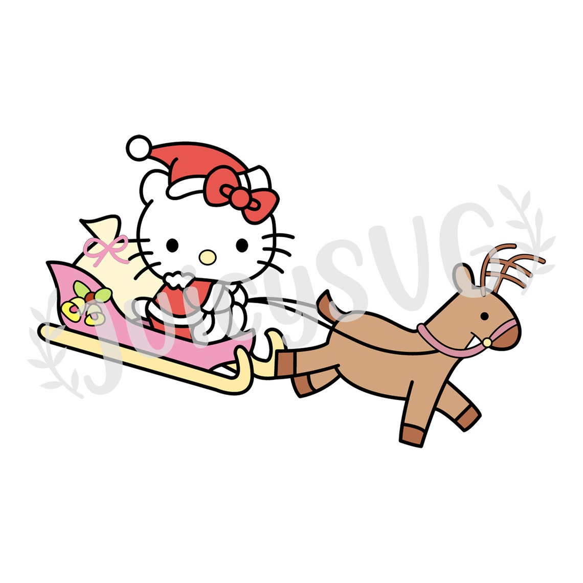 Hello Kitty Christmas SVG Cricut Cut File Digital File | Etsy