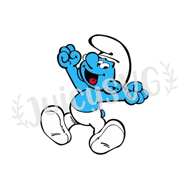 Happy Smurf The Smurfs SVG Cricut Cut File Digital File Etsy