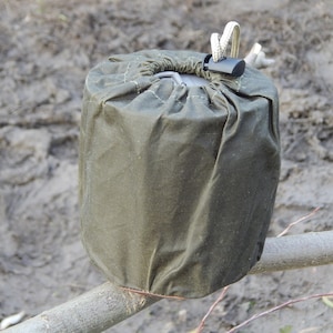 Waxed Canvas Pouch/Bag - For 750ml titanium cup/pot ,bushcraft, possibles pouch