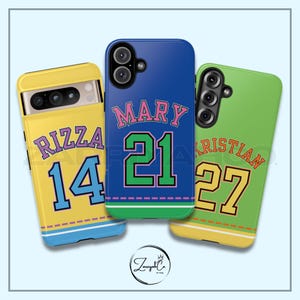 CUSTOMIZABLE Jersey Name  Phone Case, Jersey Number Aesthetic Colorful Phone Case, Custom Phone Cases, Personalized Phone Case
