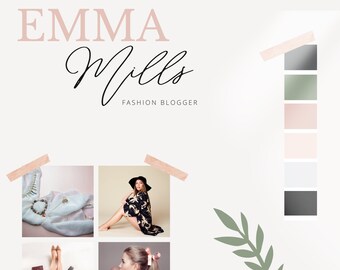 Canva Brand Board Templates, Logo & Social Media Icons (Editable)