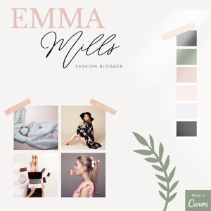 Modèles de panneaux de marque, modèles Canva, modèles de cartes de visite, couvertures Facebook, icônes de médias sociaux, modèles modifiables, kits de marque