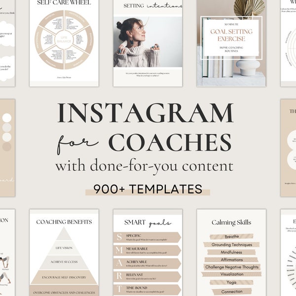 Coaching Instagram Templates, Canva Template, Life Coach Instagram Template, Coaching Business, Coach Instagram Post, Coaching Templates