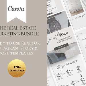Real Estate Templates, Real Estate Marketing, Instagram Templates, Social Media Templates, Realtor Instagram Posts, Canva Templates