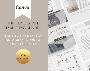 Real Estate Instagram Templates: Social Media Marketing (Canva)