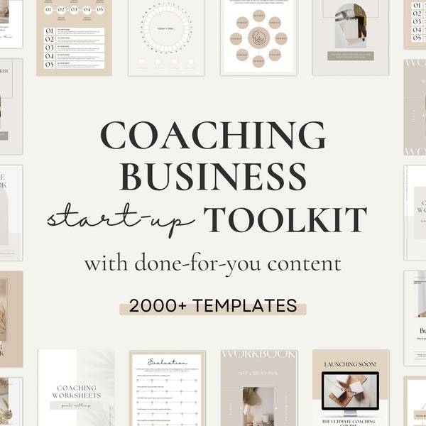 Life Coach Business Toolkit - 2000+ Canva Templates for Coaches