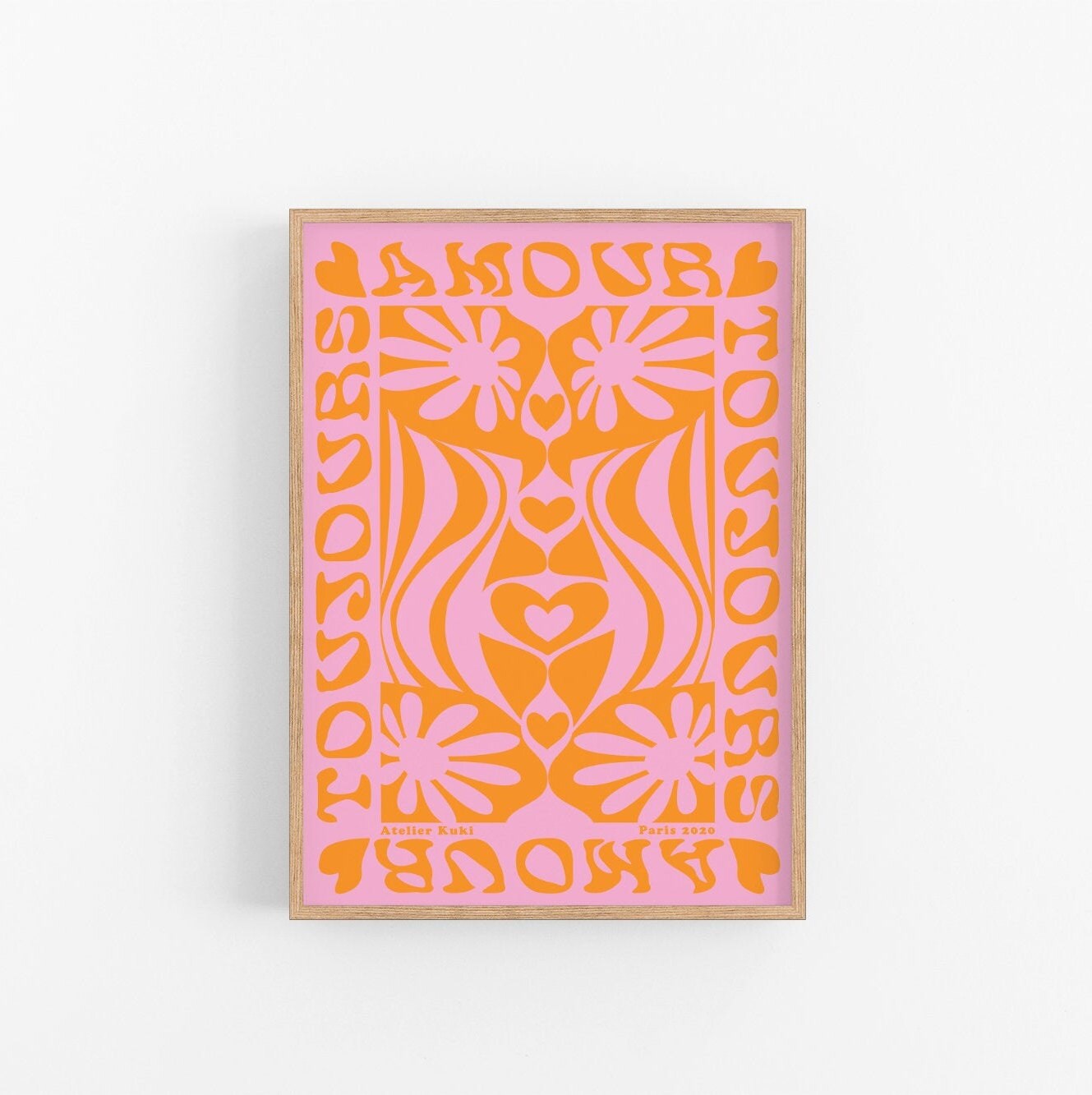 Amour Toujours | Love Always | Mur Art Des Années 70 Milieu Du Siècle Moderne Art Print Amour