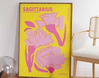 Sagittarius Wall Art | Zodiac Poster | Astrology Wall Decor | Zodiac Sign Print | Sagittarius Gift