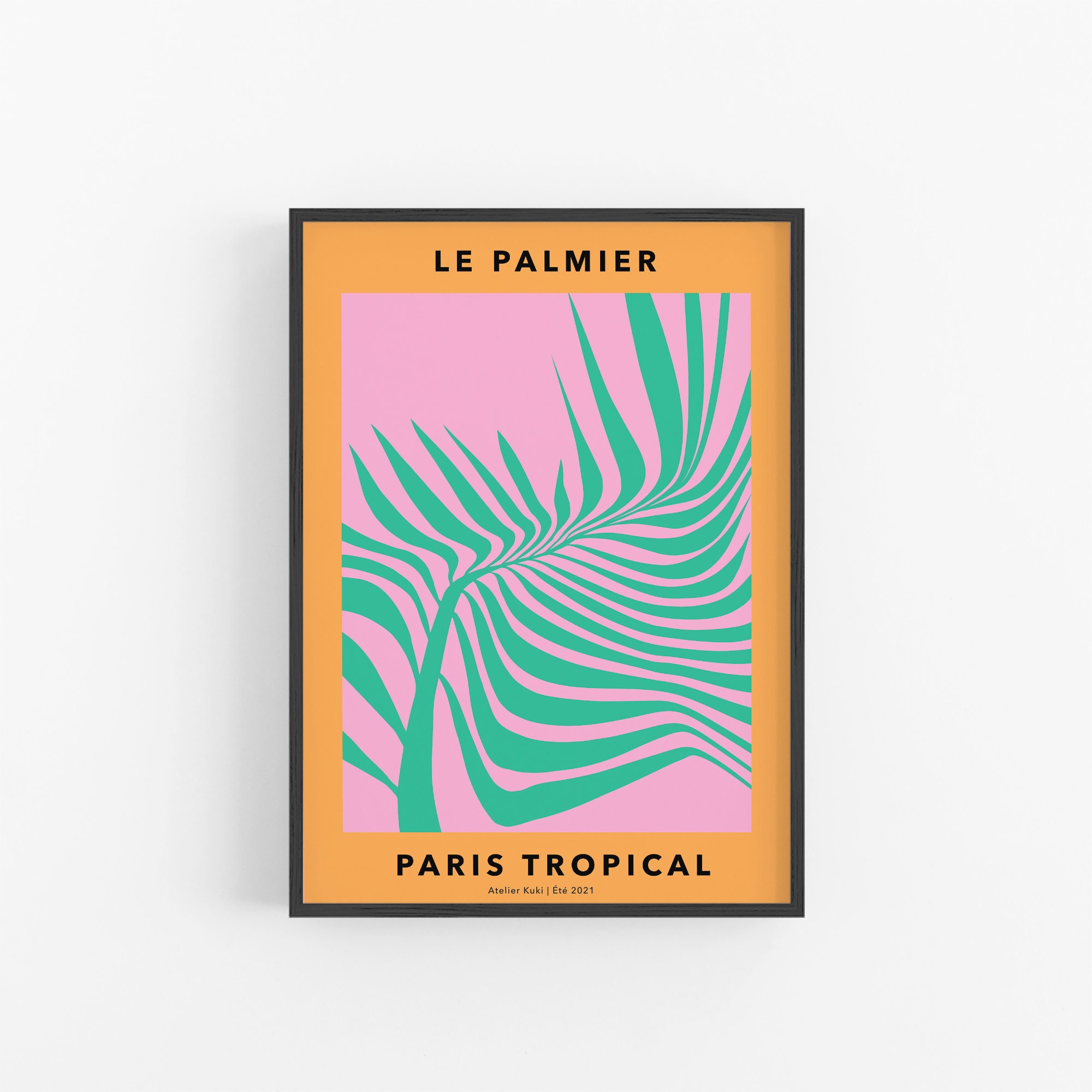 Paris Tropical | Palm Tree Print Art Mural Abstrait Mi-Siècle Moderne