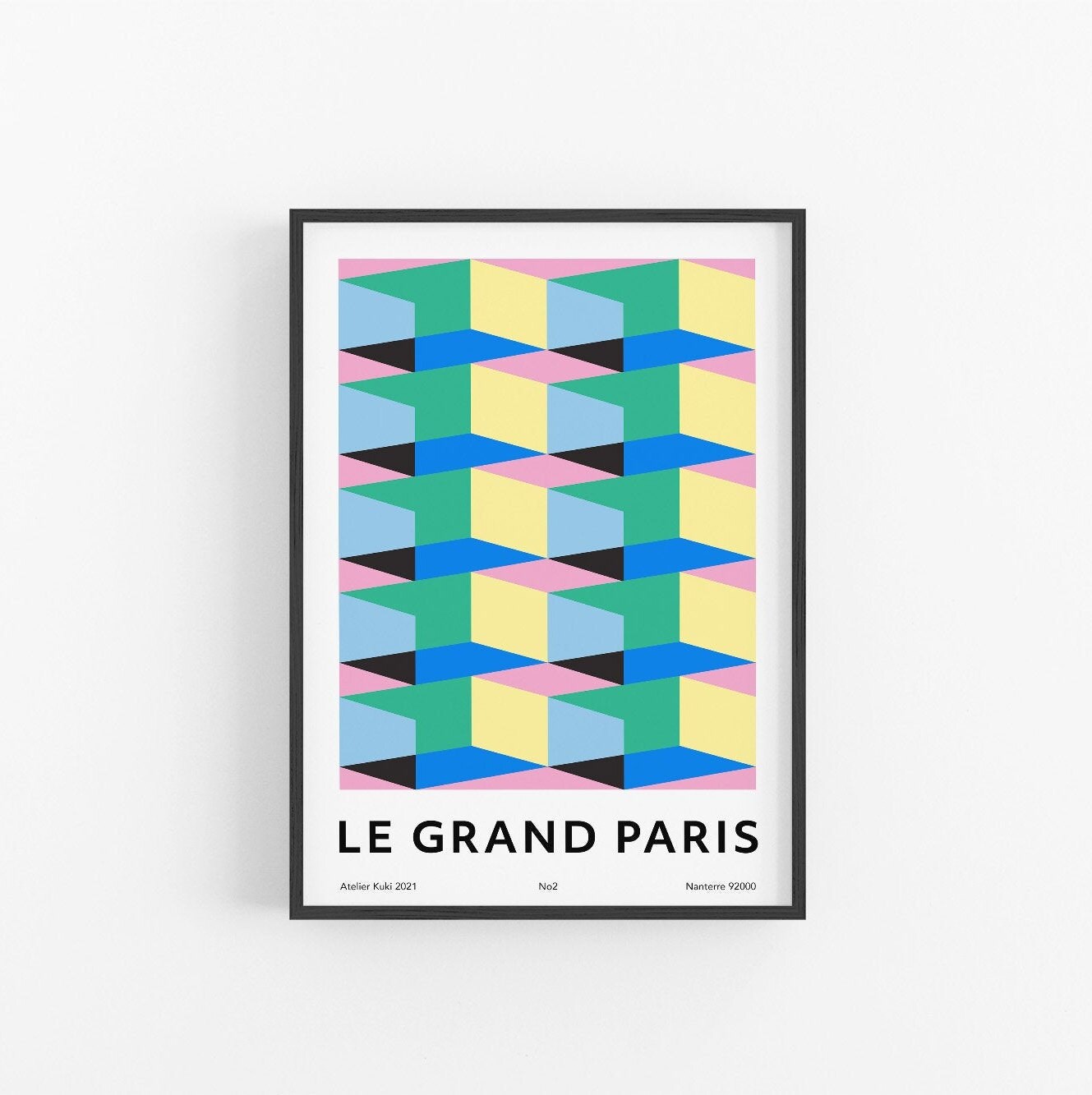 Le Grand Paris No2 | Œuvres d'art Abstraites Originales Colour Block Wall Art Impression d'architect