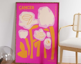 Cancer Wall Art | Zodiac Poster | Astrology Wall Decor | Zodiac Sign Print | Cancer Gift