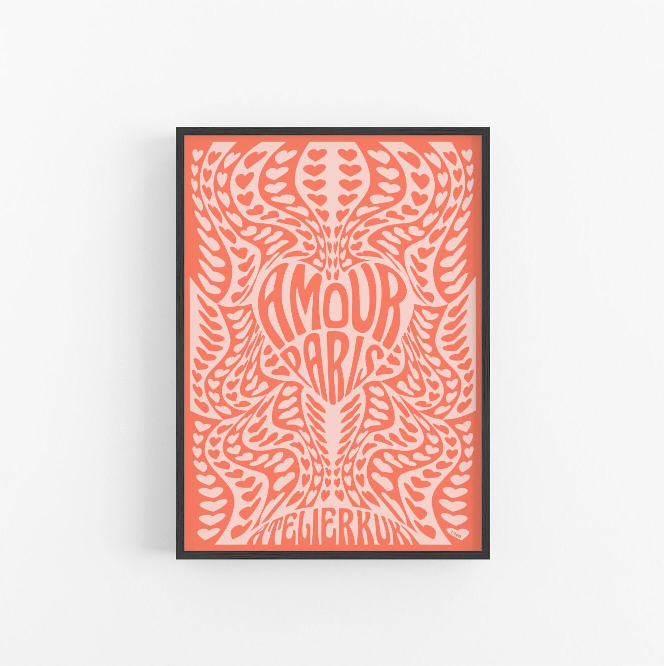 Amour Paris No1| | d'art Mural Des Années 70 Moderne Du Milieu Siècle d'impression Années 1970