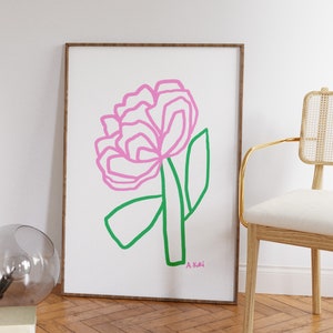 牡丹 No4 | オリジナル抽象アートワーク | 植物 | モダンウォールアート