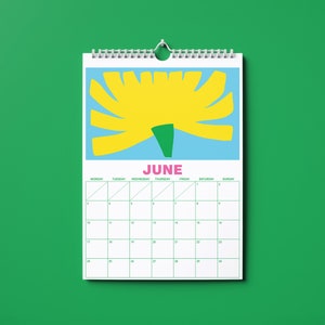2024 Calendar 12 Month Wall Hanging Calendar A4 Calendar Abstract Floral Calendar Colourful Planner image 6