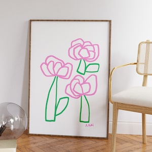 牡丹 No3 | オリジナル抽象アートワーク | 植物 | モダンウォールアート